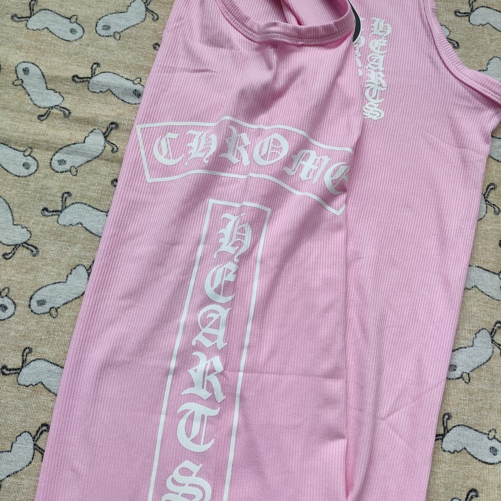 Chrome Hearts Baby Pink Logo Ribbed Tank - Picture 5 of 7